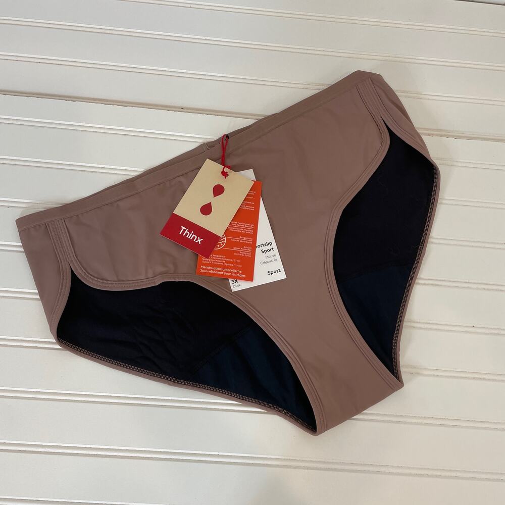 NWT Thinx Sport Sportslip Menstrual Underwear Dusk Color Size 3X